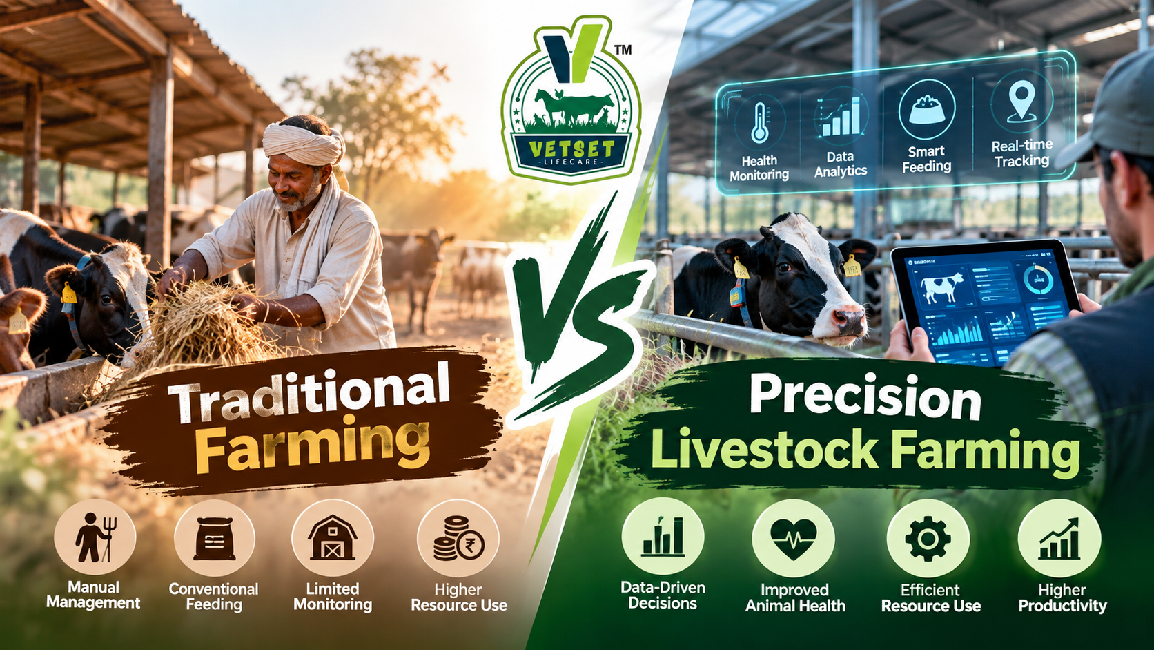Traditional Farming vs Precision Livestock Farming